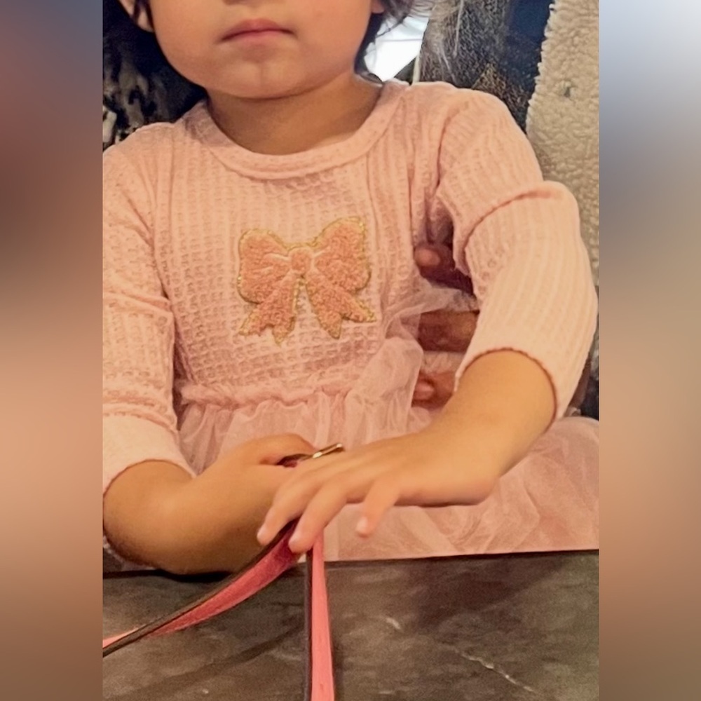 Madison Layne pink tutu bodysuit dress with long sleeves